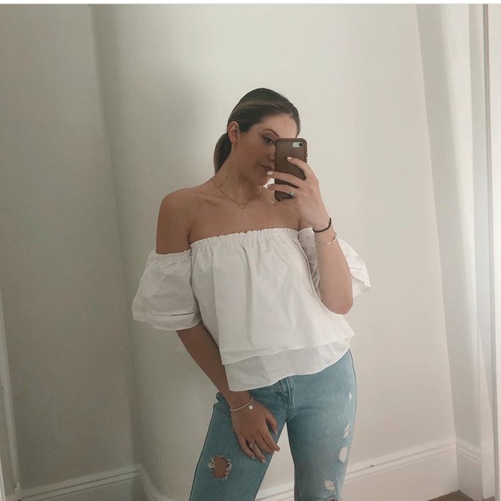 White off the shoulder top